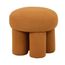 1 Puff Redondo Conexao Rivatti 45 cm -Altura- Estofado em Boucle Amarelo Ocre